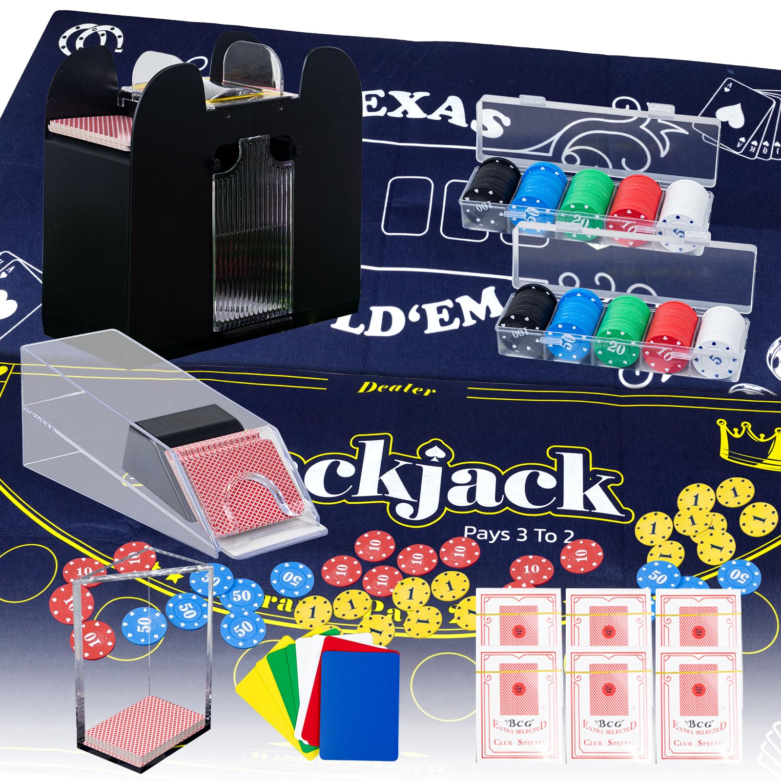 Amazon.com: Extguds Casino Poker Set,Blackjack/Texas Hold'em/Poker
